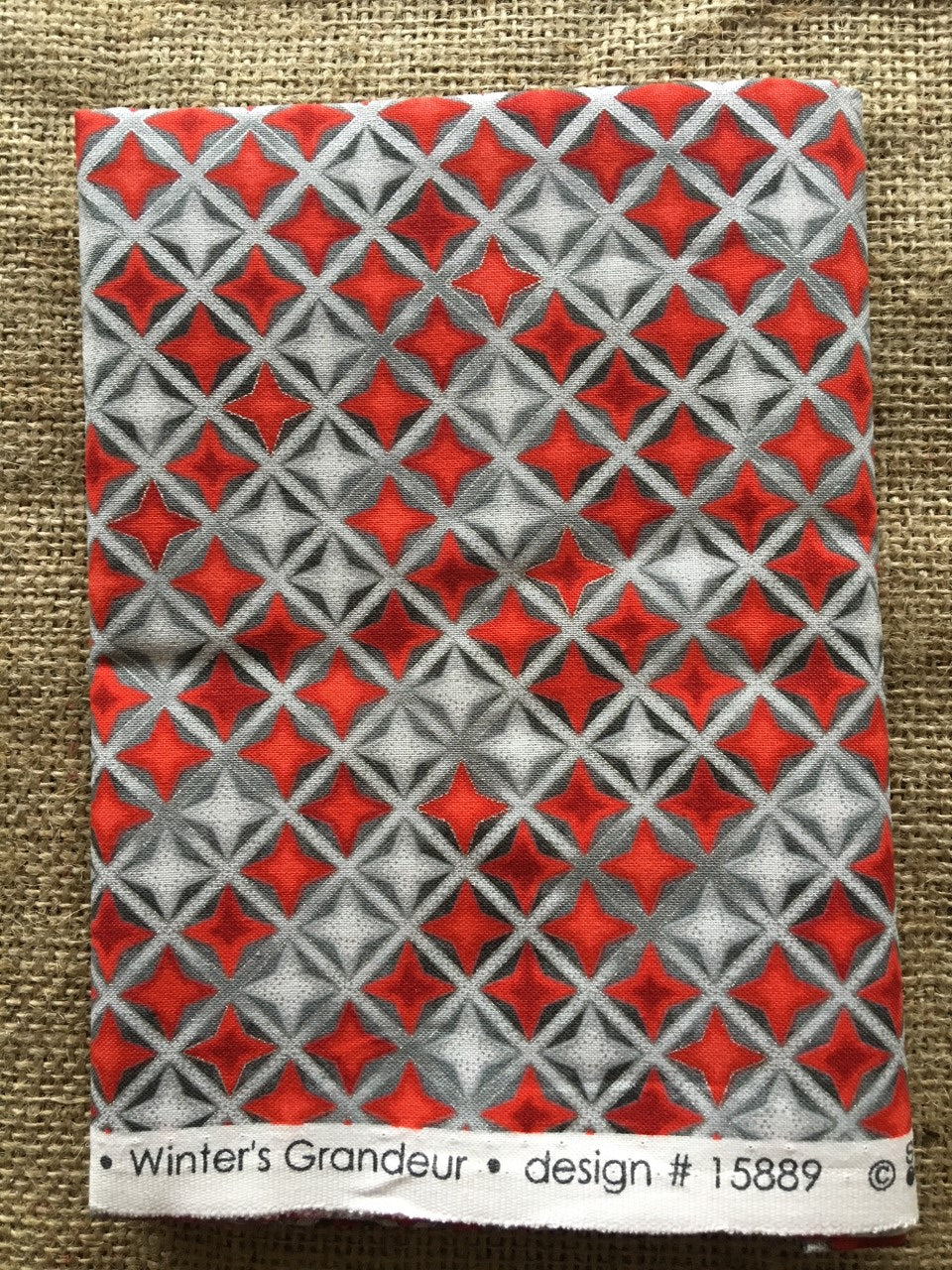 Winter's Grandeur by Robert Kaufman - Christmas Metallic 15889 Red - $6.00 Half Yard Cut