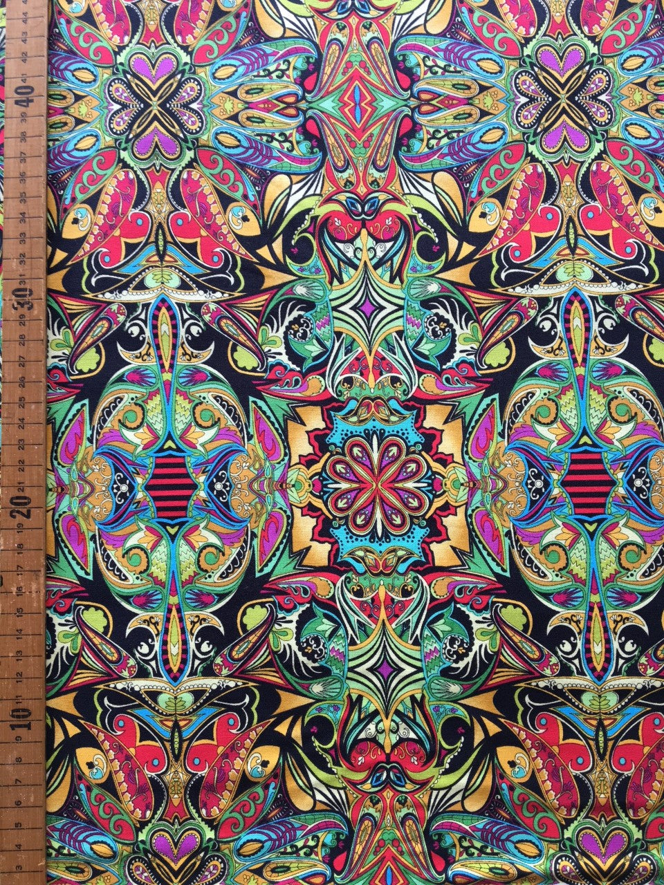More is More Rabbit Hole Green / Red by Paula Nadelstern - Half Metre Lengths