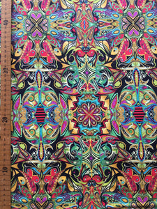 More is More Rabbit Hole Green / Red by Paula Nadelstern - Half Metre Lengths