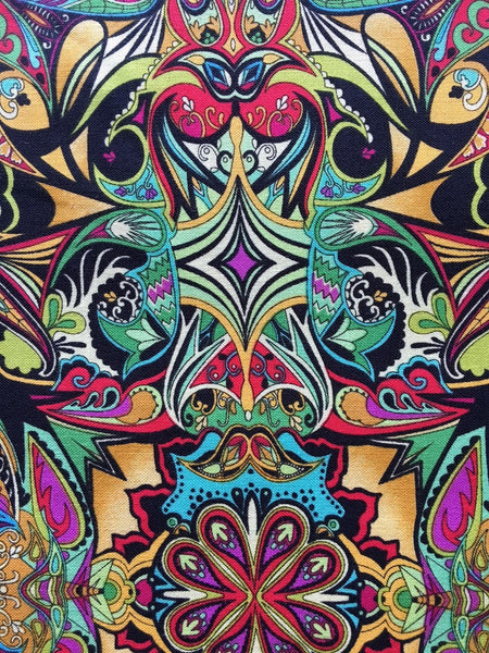More is More Rabbit Hole Green / Red by Paula Nadelstern - Half Metre Lengths