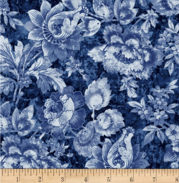 London Blues by Wing and a Prayer Timeless Treasures #C7423 Blue Tonal - Half Metre Lengths