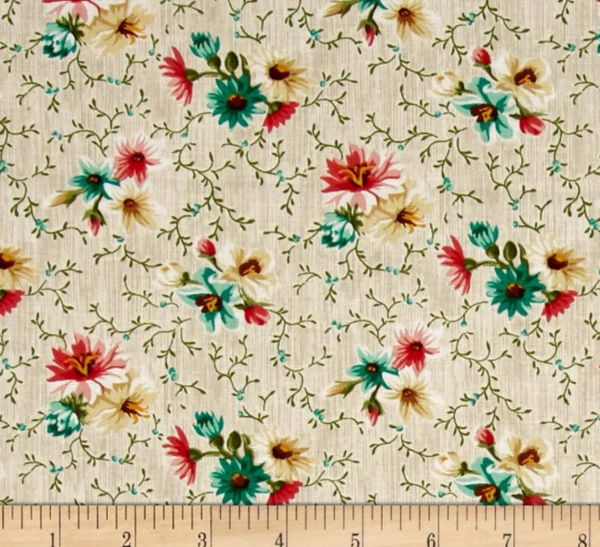 Village Garden Small Floral & Vines by Kaye England 98590 - Half Metre Lengths