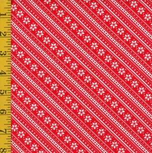 Joy Red & White Diagonal Stripe 43001-3 - Half Metre Lengths
