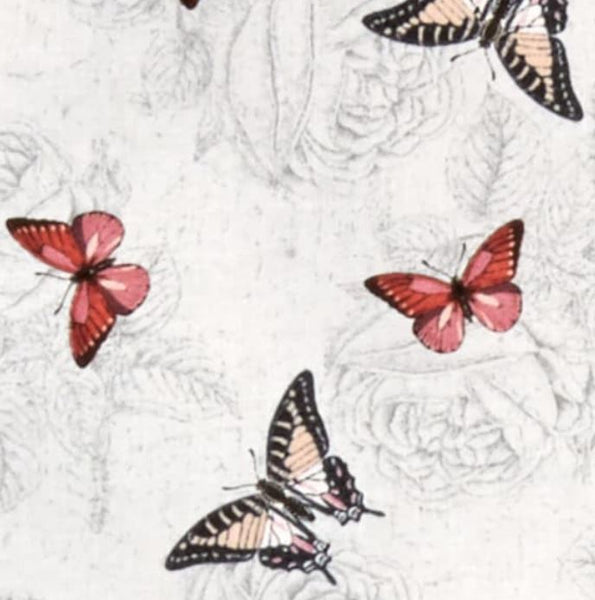 Le Bouquet Grey Butterflies - Half Metre Lengths