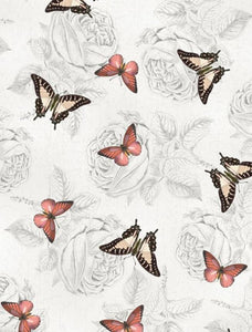 Le Bouquet Grey Butterflies - Half Metre Lengths