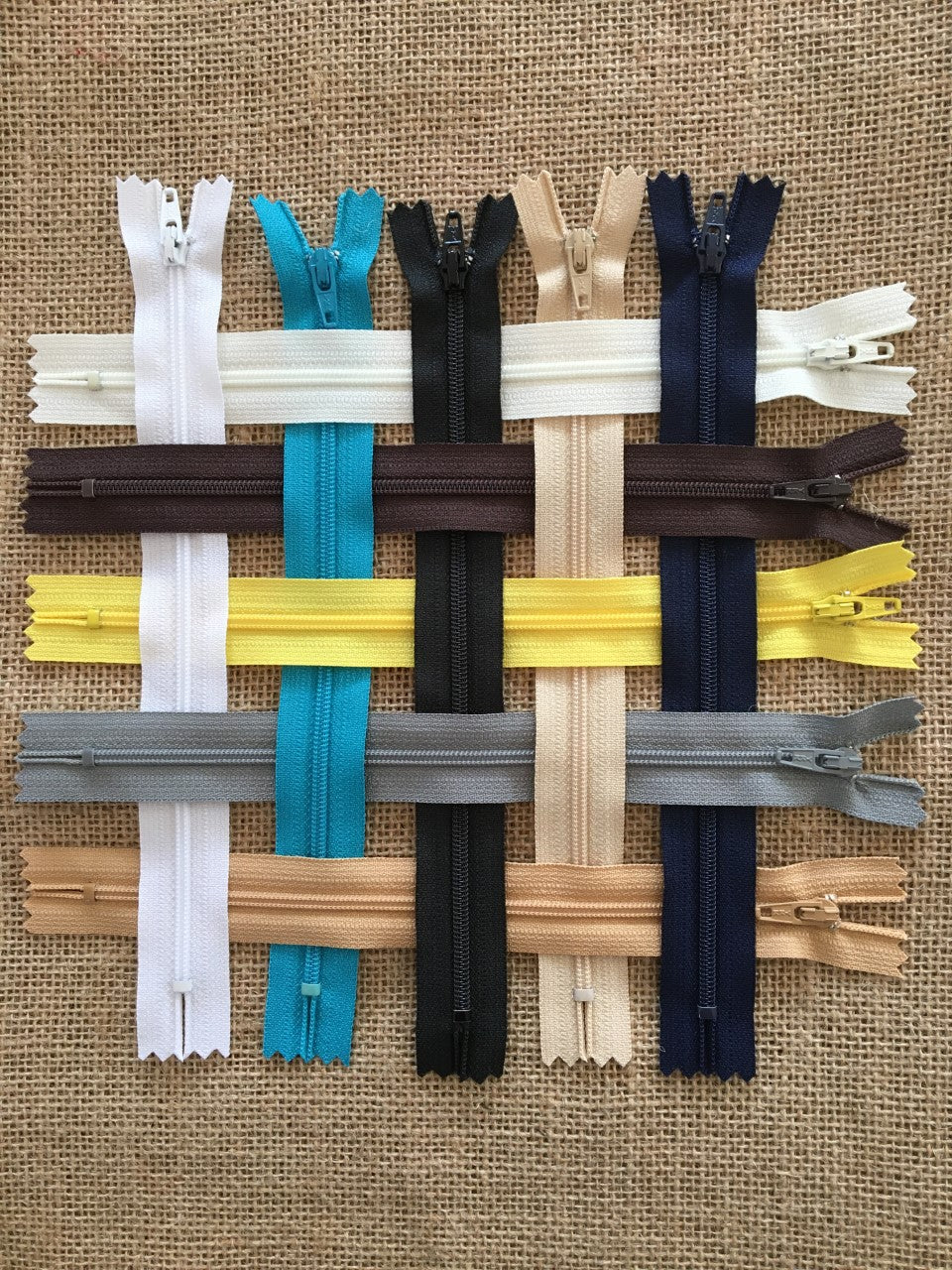 YKK 8 inch (20 cms) Closed End Nylon Zips - Size 3 pack of ten zippers